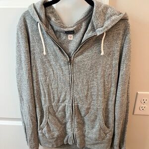J. Crew Heather Gray Vintage Fleece Zip-Up